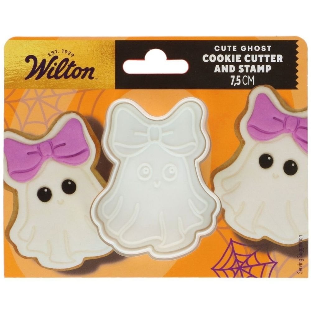 Cute Ghost Cookie Cutter With Stamp 7.5cm