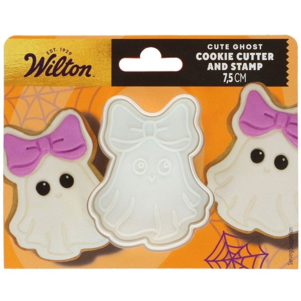 Cute Ghost Cookie Cutter With Stamp 7.5cm