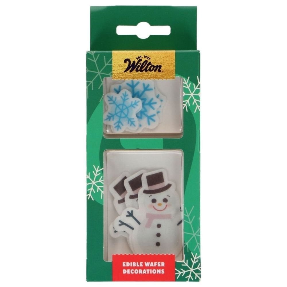 Snowmen & Snowflakes Edible Wafer Decorations Set of 9