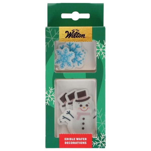 Snowmen & Snowflakes Edible Wafer Decorations Set of 9