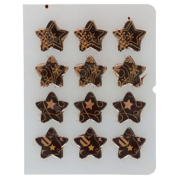 Bronze Gold Chocolate Stars Decorations x 12