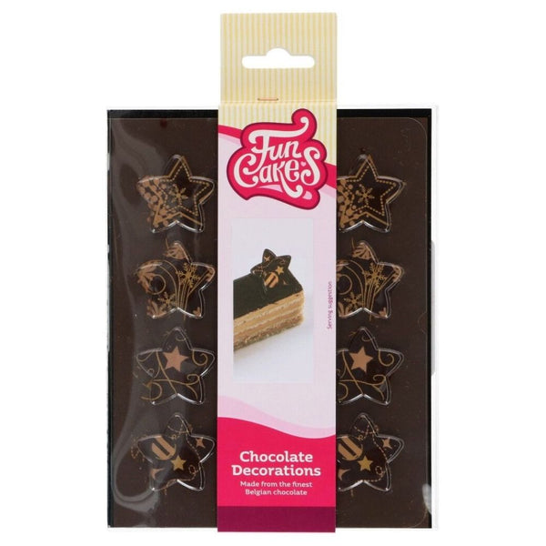 Bronze Gold Chocolate Stars Decorations x 12